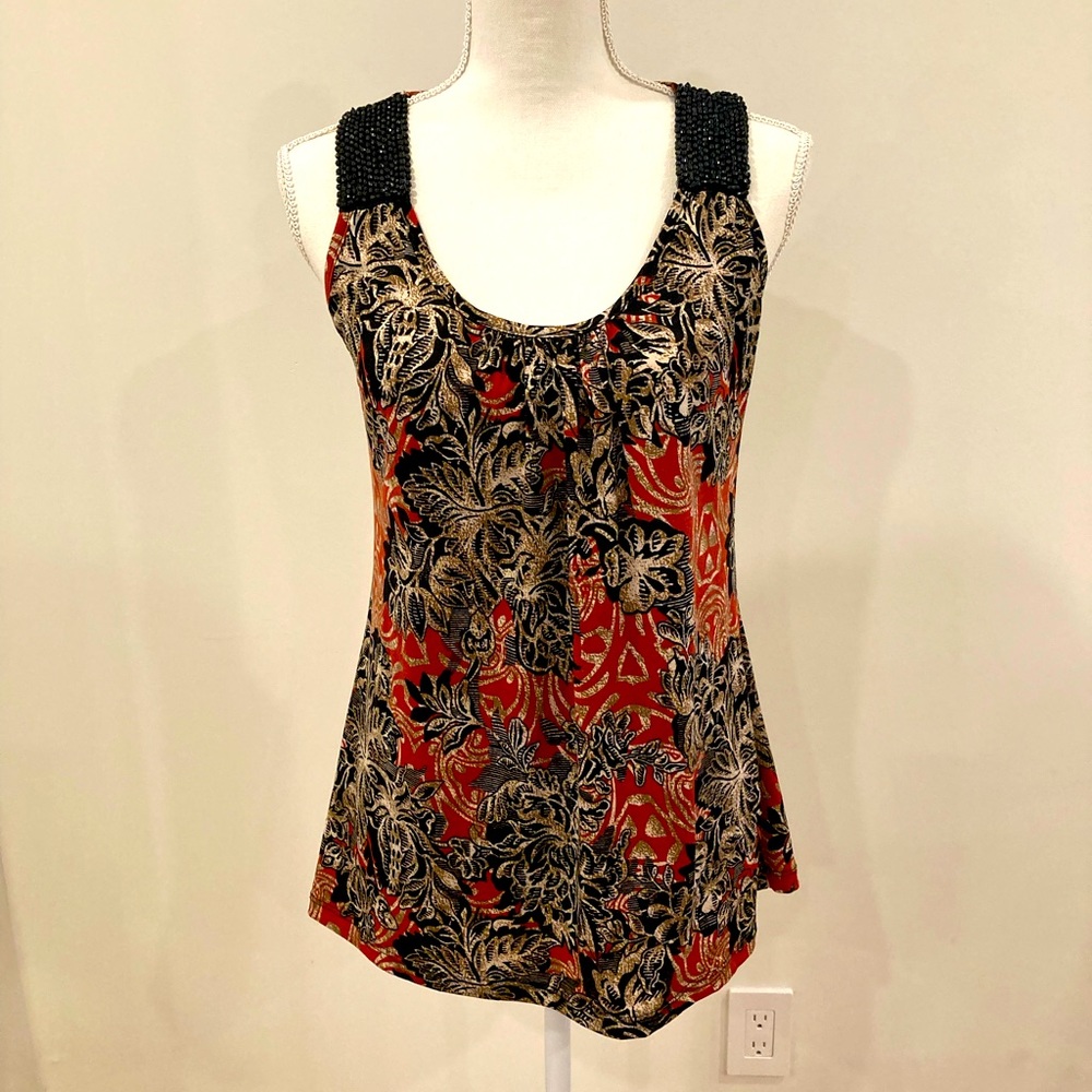 Multicolor beaded tank top